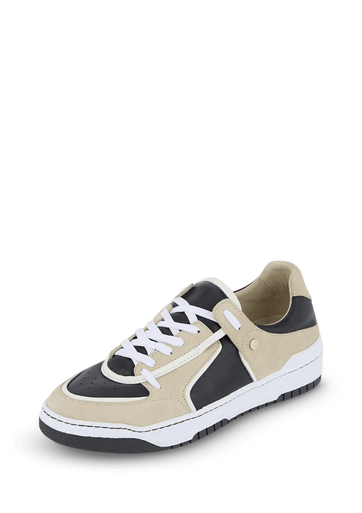 Frontalansicht auf neutralem Hintergrund des Produktes Casual Court24 in der Farbe Black