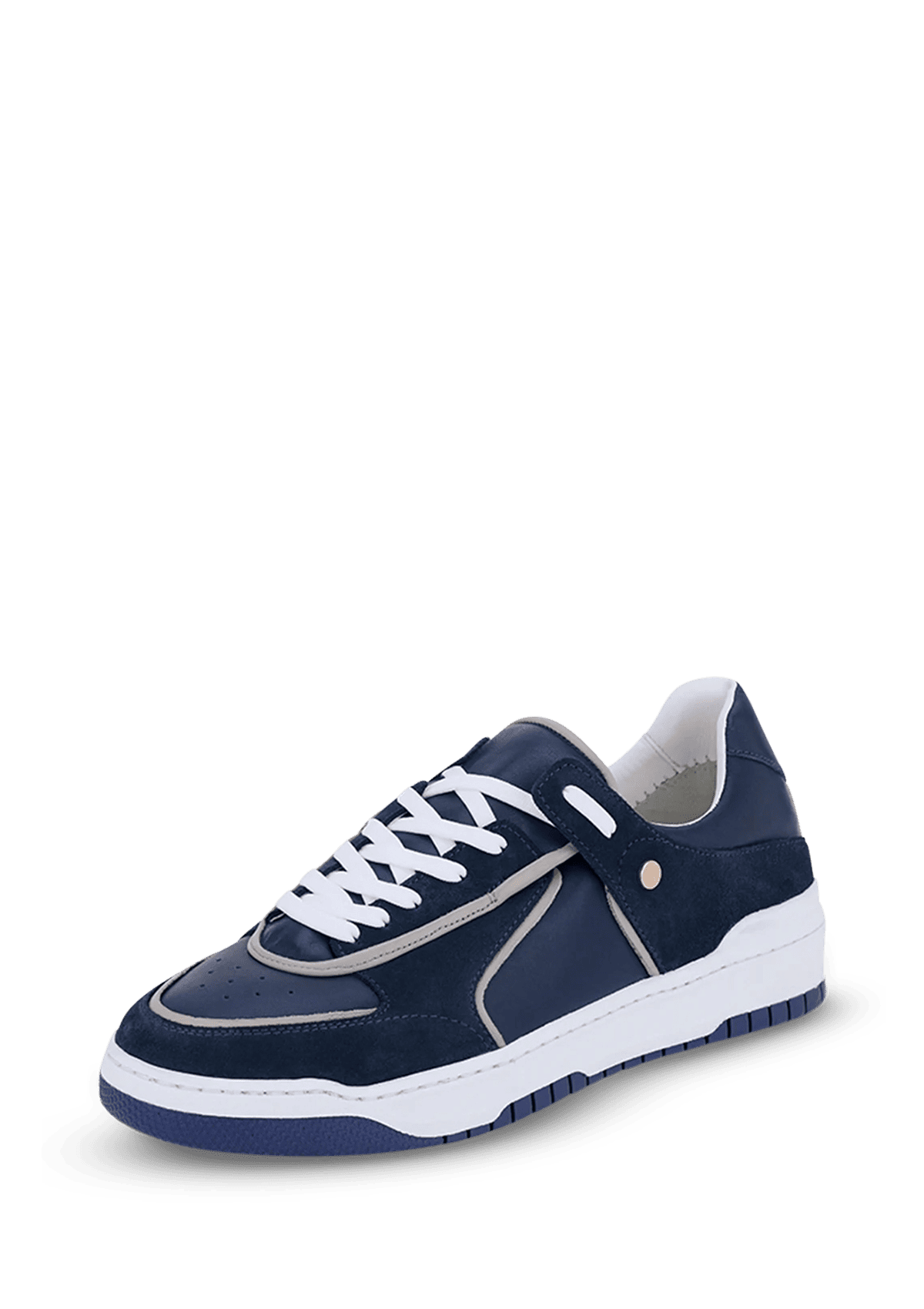 Frontalansicht auf neutralem Hintergrund des Produktes Casual Court24 in der Farbe Blue