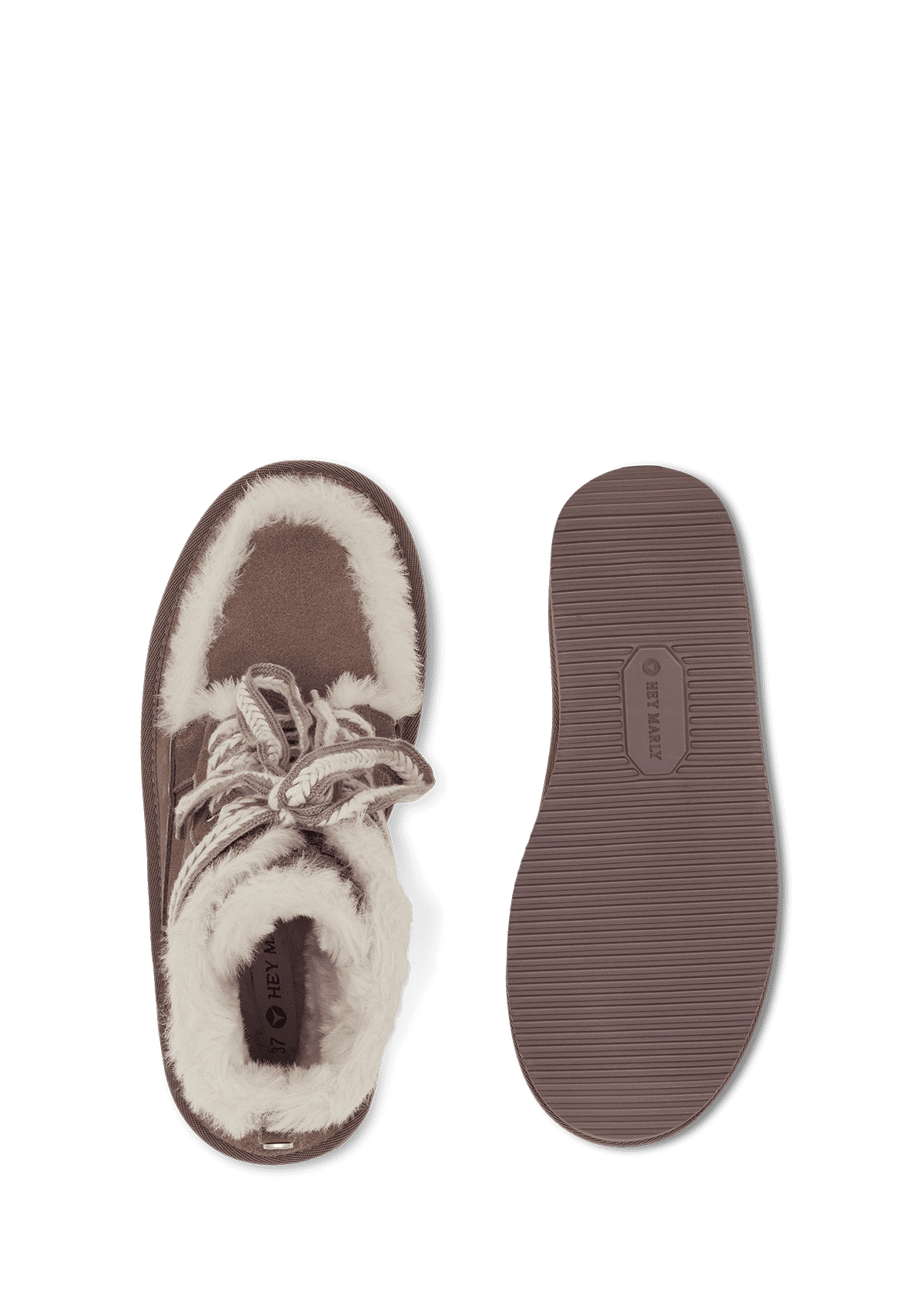 Produktabbildung auf neutralem Hintergrund des Produktes Comfy Lace-Up Boot Suede in der Farbe Mocha