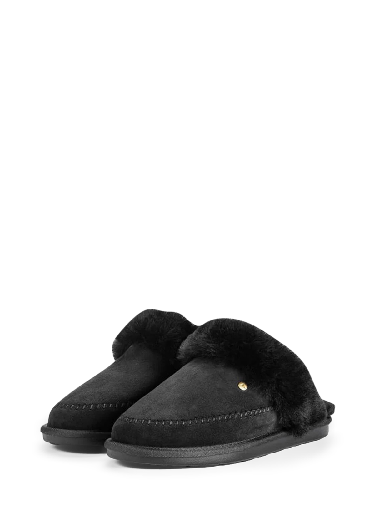 Produktabbildung auf neutralem Hintergrund des Produktes Slipper Cushy in der Farbe Black