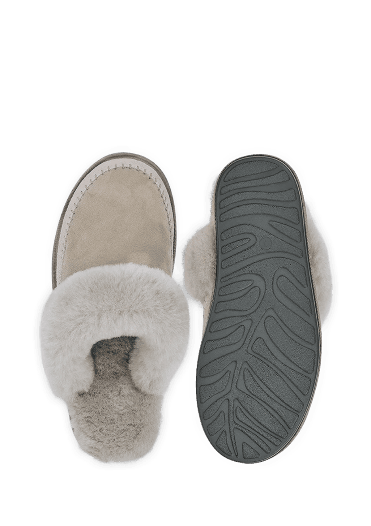 Produktabbildung auf neutralem Hintergrund des Produktes Slipper Cushy in der Farbe Greige
