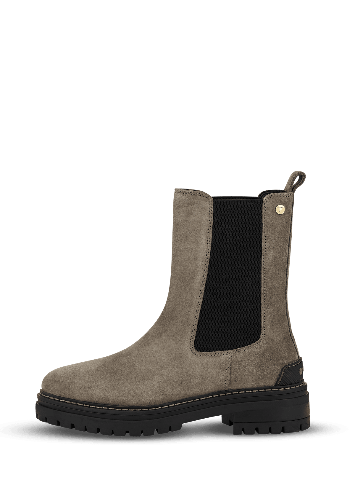 Seitenansicht auf neutralem Hintergrund des Produktes City Stroll Suede in der Farbe Mocha