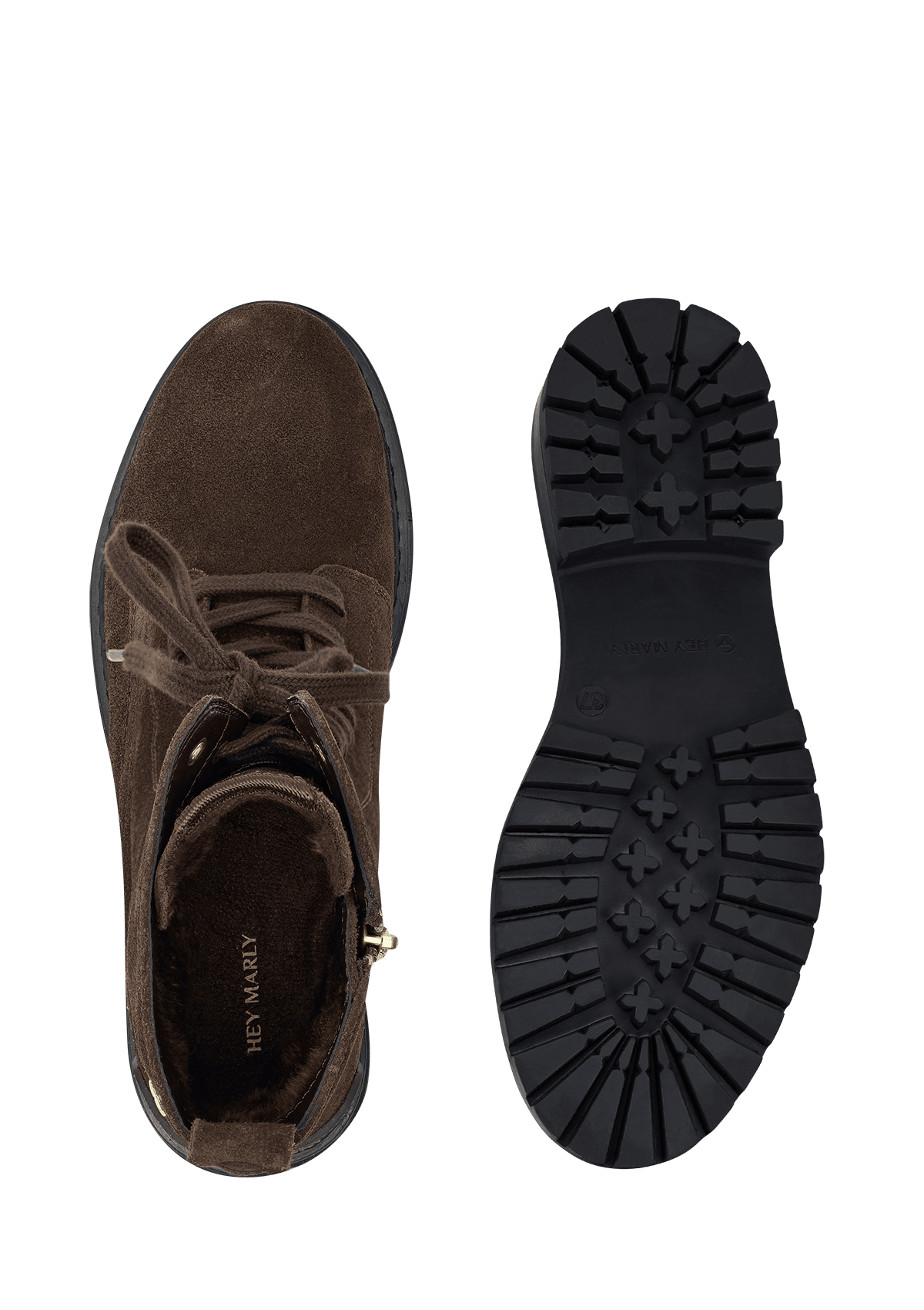 Produktabbildung auf neutralem Hintergrund des Produktes Signature Boot Suede in der Farbe Coffee