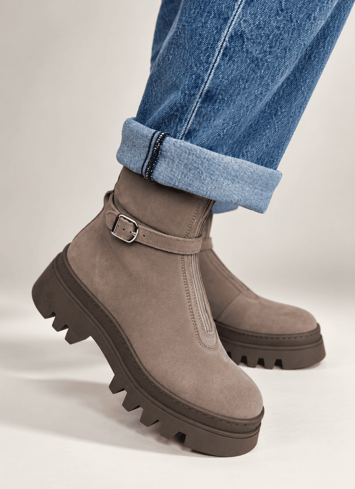 Zip Up Ankle Boot - Mocha