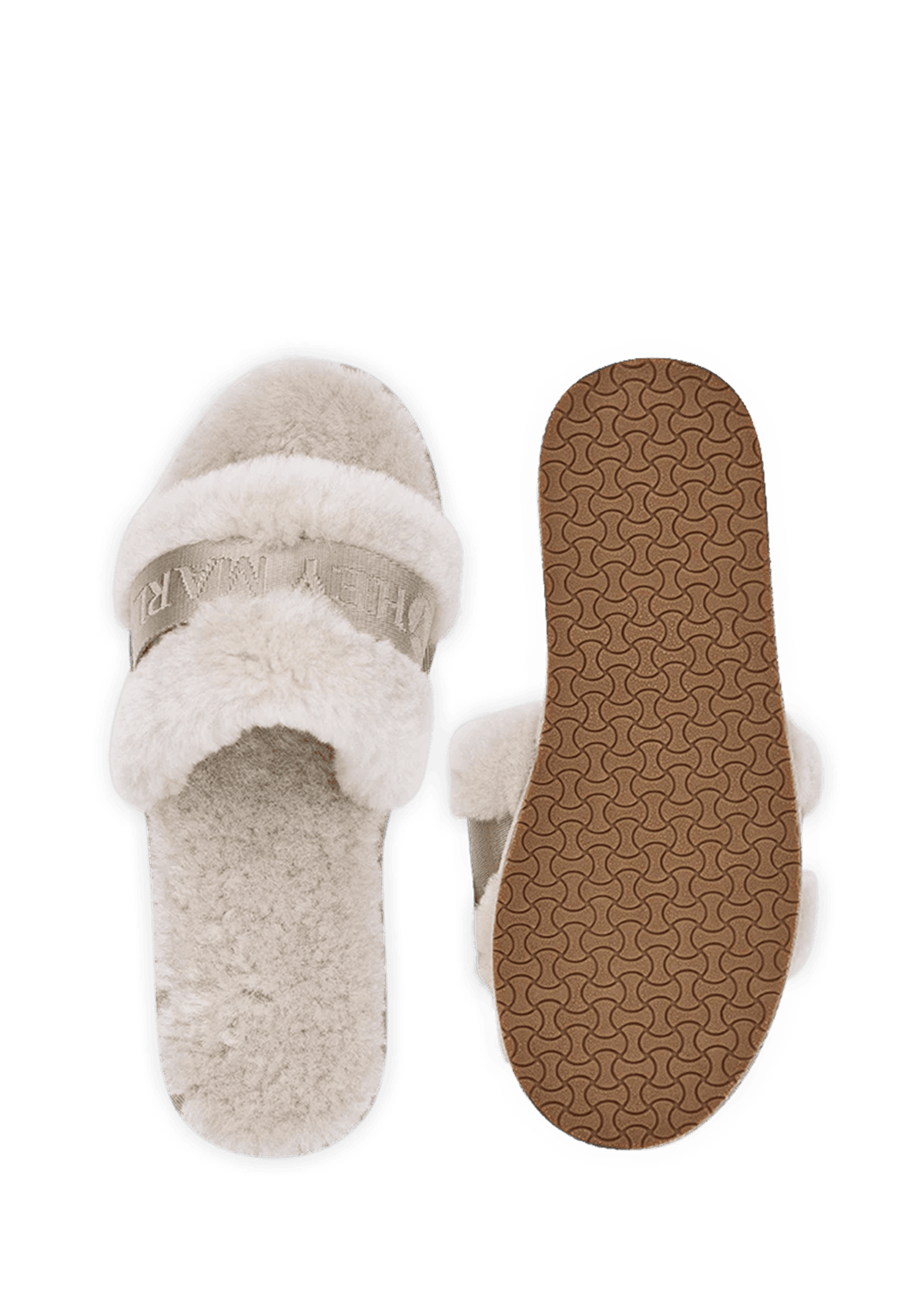 Produktabbildung auf neutralem Hintergrund des Produktes Slipper Signature in der Farbe Greige