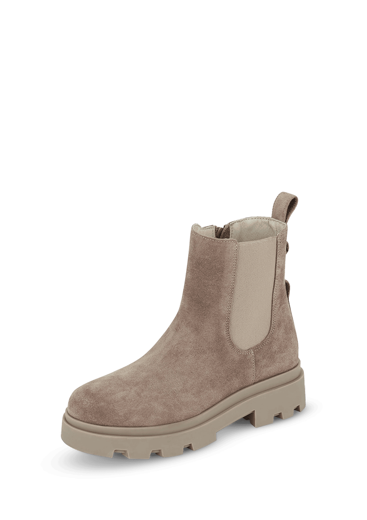 Frontalansicht auf neutralem Hintergrund des Produktes Classy Aesthetic Suede in der Farbe Mocha