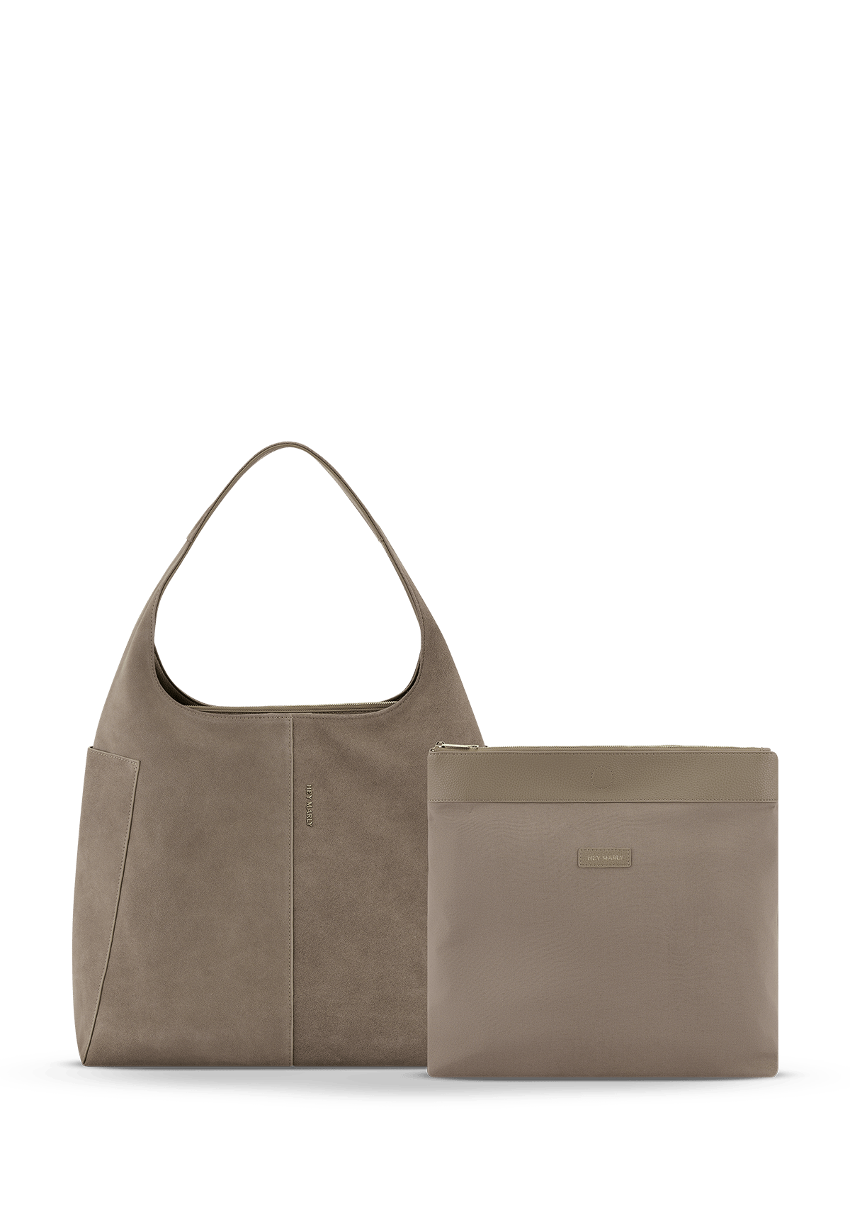 Seitenansicht auf neutralem Hintergrund des Produktes Alltime Lover Suede L in der Farbe Mocha in der Größe L