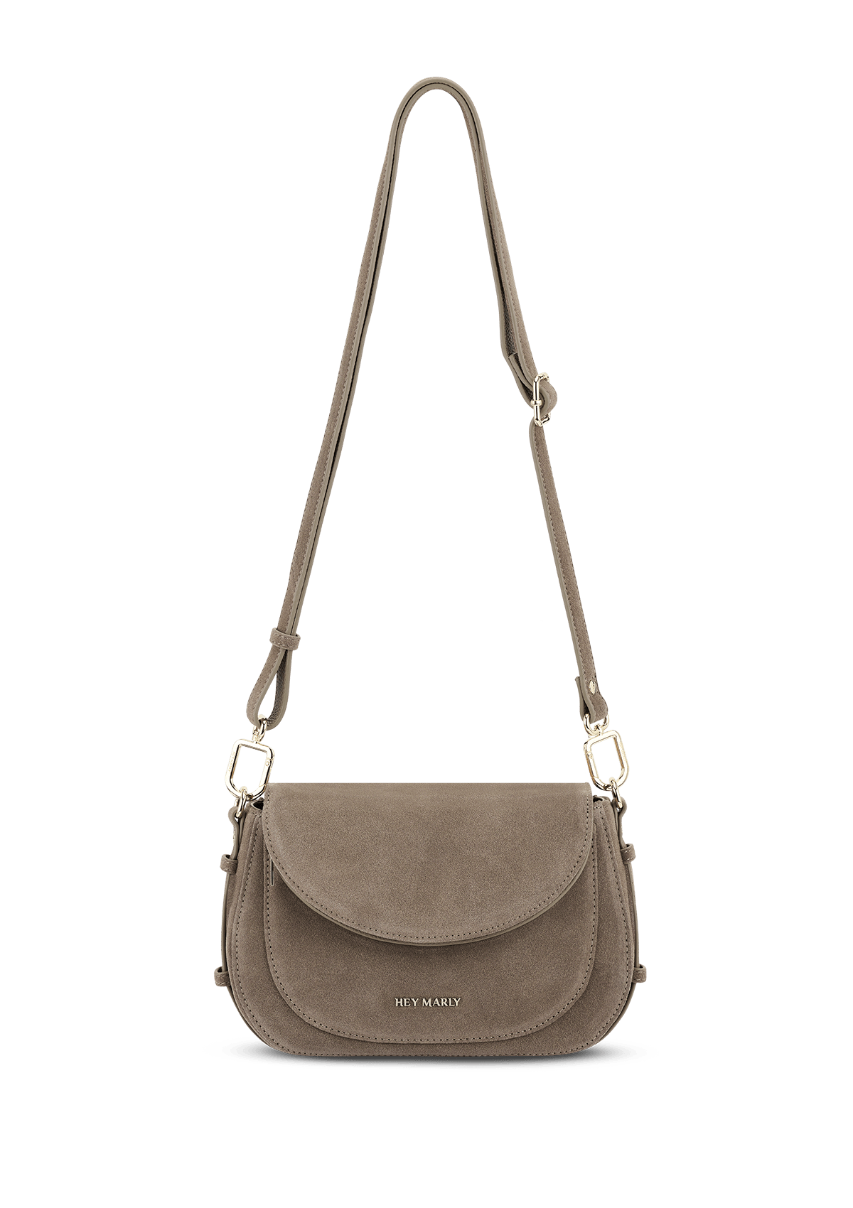 Seitenansicht auf neutralem Hintergrund des Produktes Big Sister Suede in der Farbe Mocha