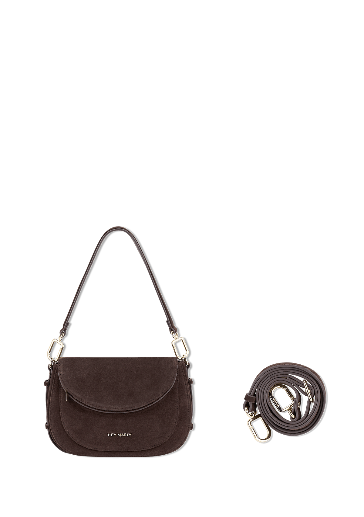 Produktabbildung auf neutralem Hintergrund des Produktes Big Sister Suede in der Farbe Coffee