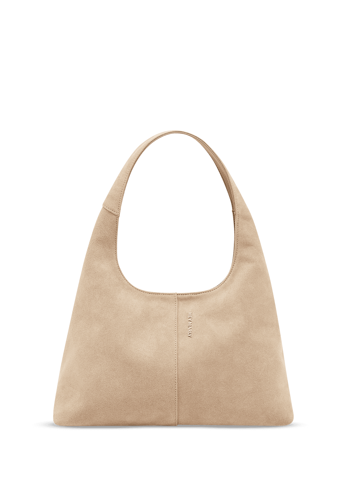 Frontalansicht auf neutralem Hintergrund des Produktes Alltime Lover Suede M in der Farbe Sand in der Größe M