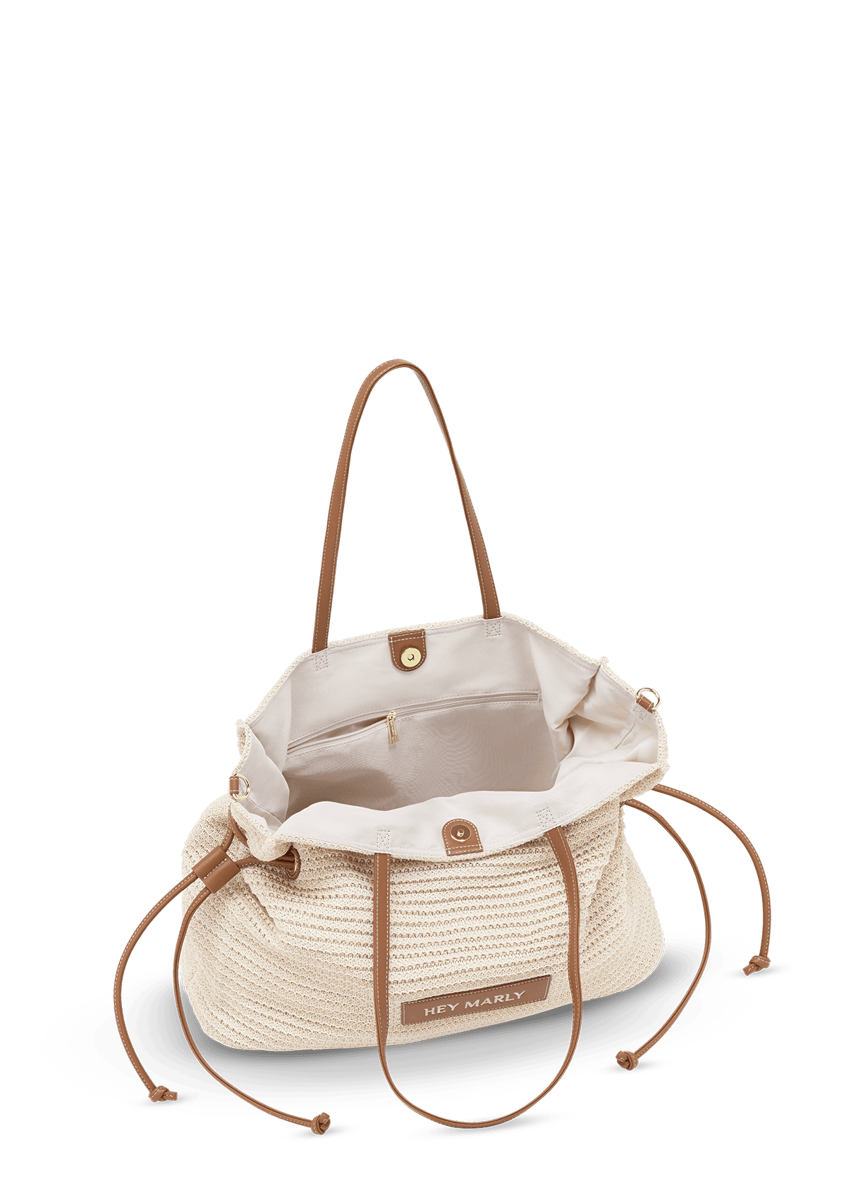 Produktabbildung auf neutralem Hintergrund des Produktes Cool Companion Straw L in der Farbe Crema-Cognac in der Größe L