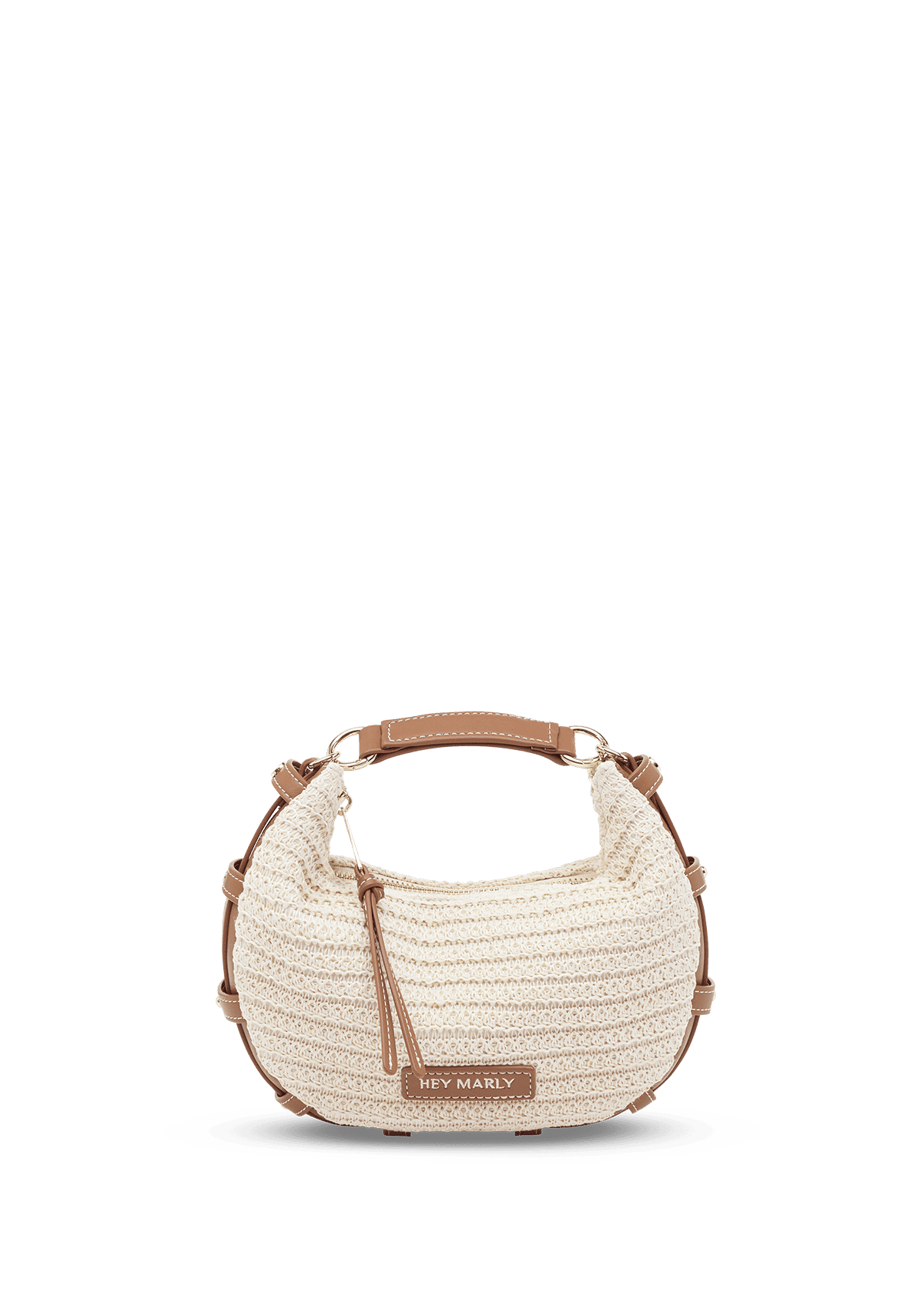 Seitenansicht auf neutralem Hintergrund des Produktes Lifetime Sister Straw S in der Farbe Crema-Cognac in der Größe S