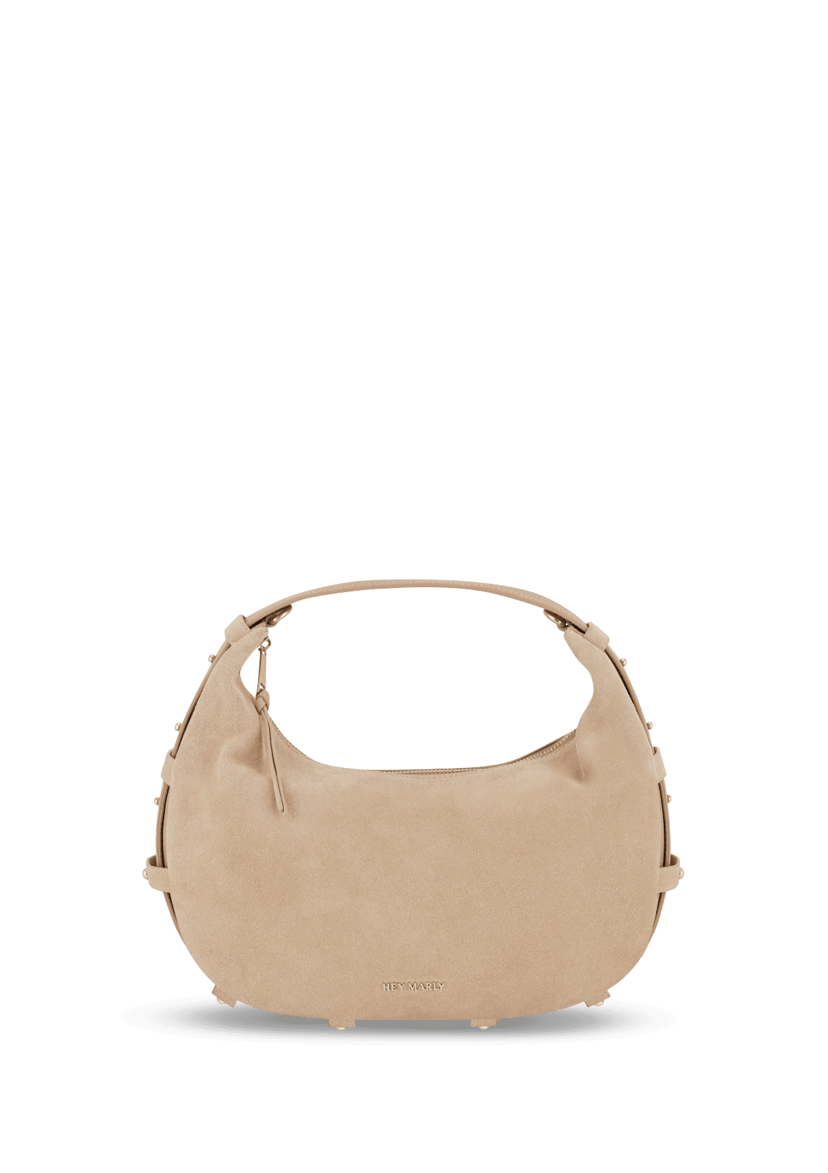 Frontalansicht auf neutralem Hintergrund des Produktes Lifetime Sister Suede M in der Farbe Sand in der Größe M