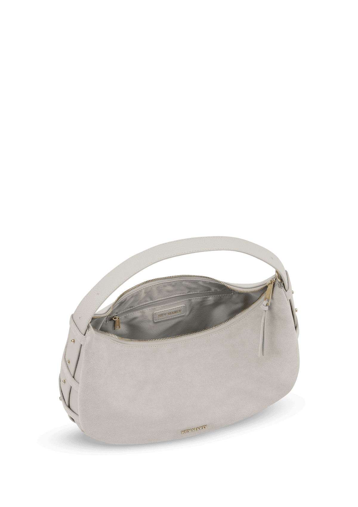 Produktabbildung auf neutralem Hintergrund des Produktes Lifetime Sister Suede M in der Farbe Greige in der Größe M