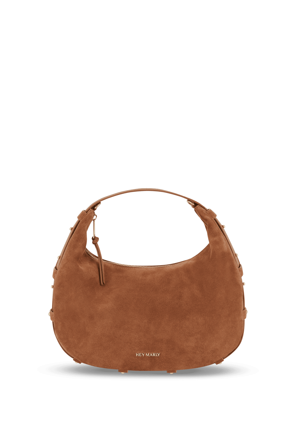 Frontalansicht auf neutralem Hintergrund des Produktes Lifetime Sister Suede M in der Farbe Cognac in der Größe M