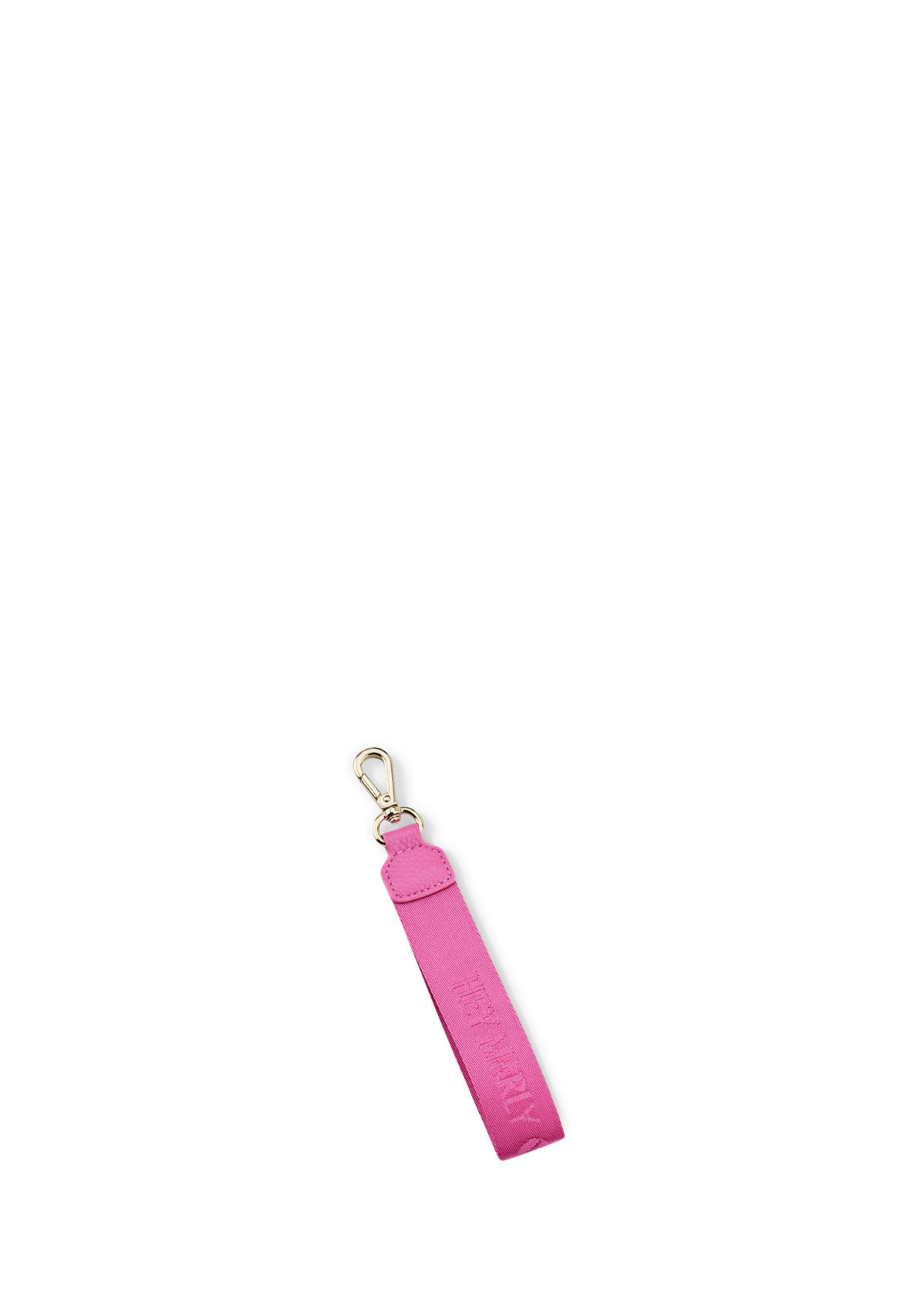 Frontalansicht auf neutralem Hintergrund des Produktes Signature Keyholder in der Farbe Pink