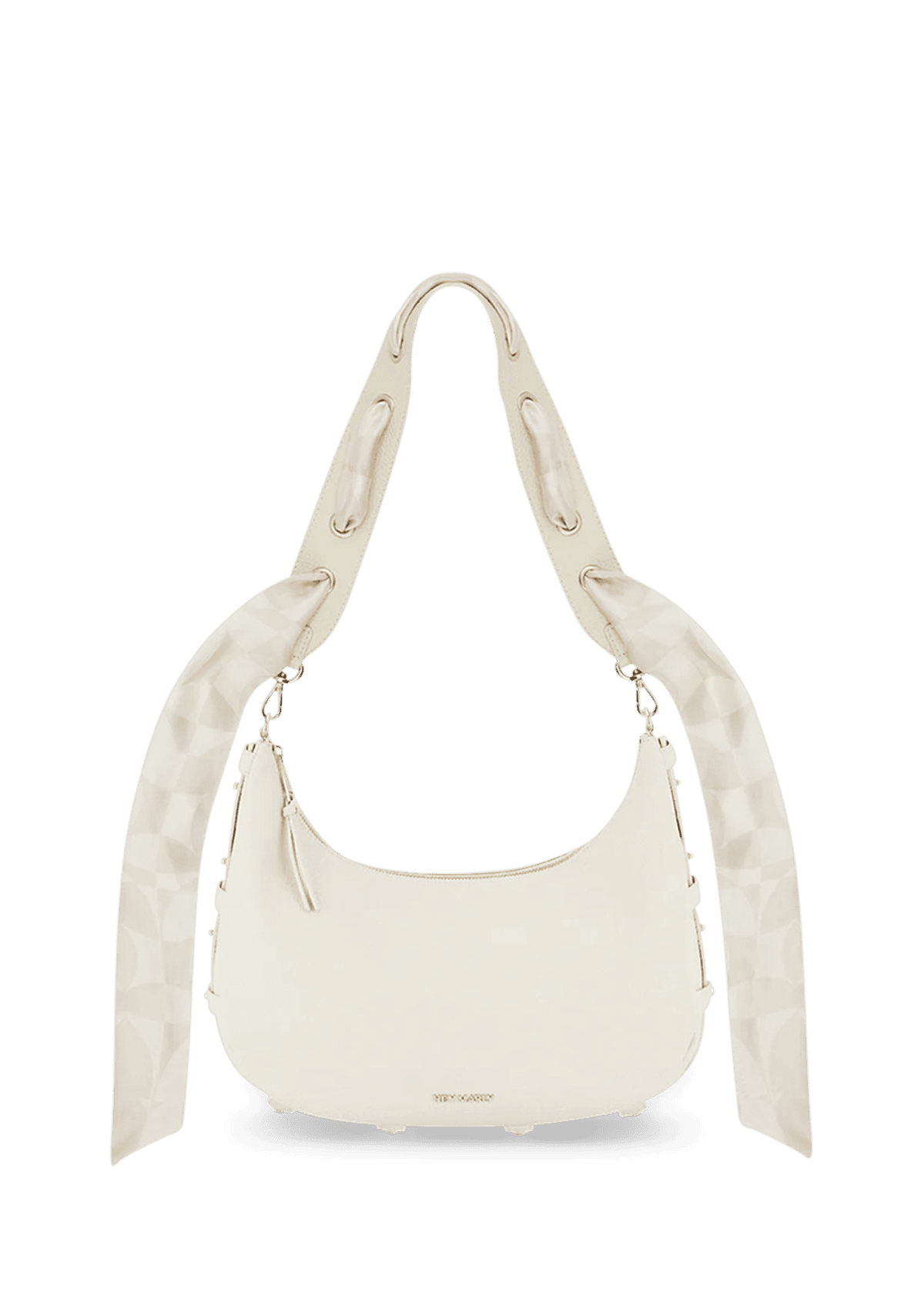 Seitenansicht auf neutralem Hintergrund des Produktes Ribbon Strap in der Farbe Crema