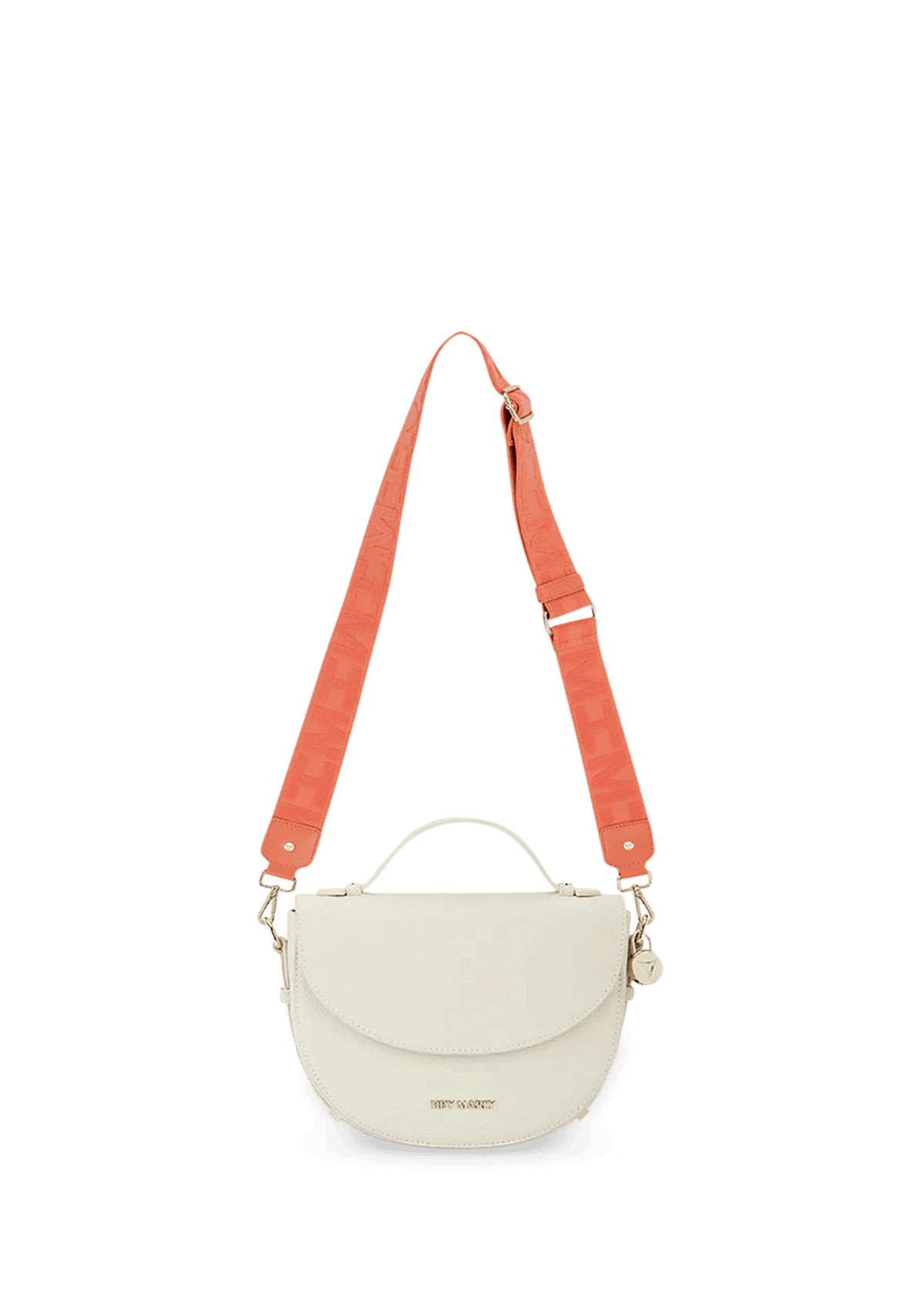 Seitenansicht auf neutralem Hintergrund des Produktes Terry Strap in der Farbe Orange