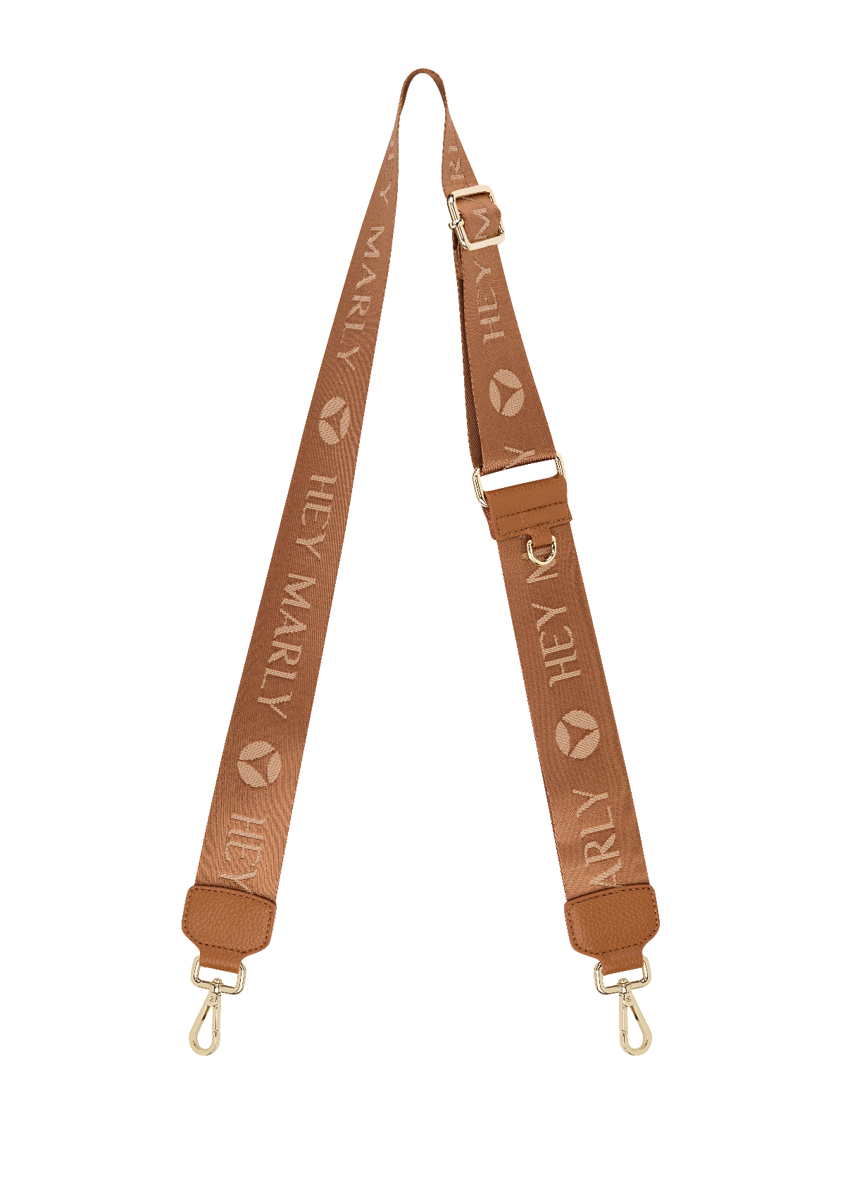 Produktabbildung auf neutralem Hintergrund des Produktes Signature Strap in der Farbe Cognac