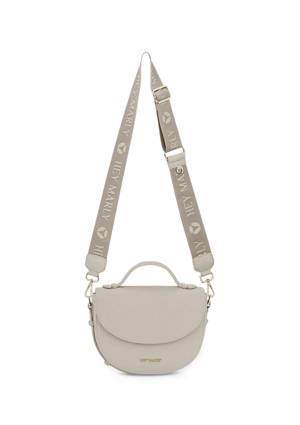 Frontalansicht auf neutralem Hintergrund des Produktes Signature Strap in der Farbe Greige