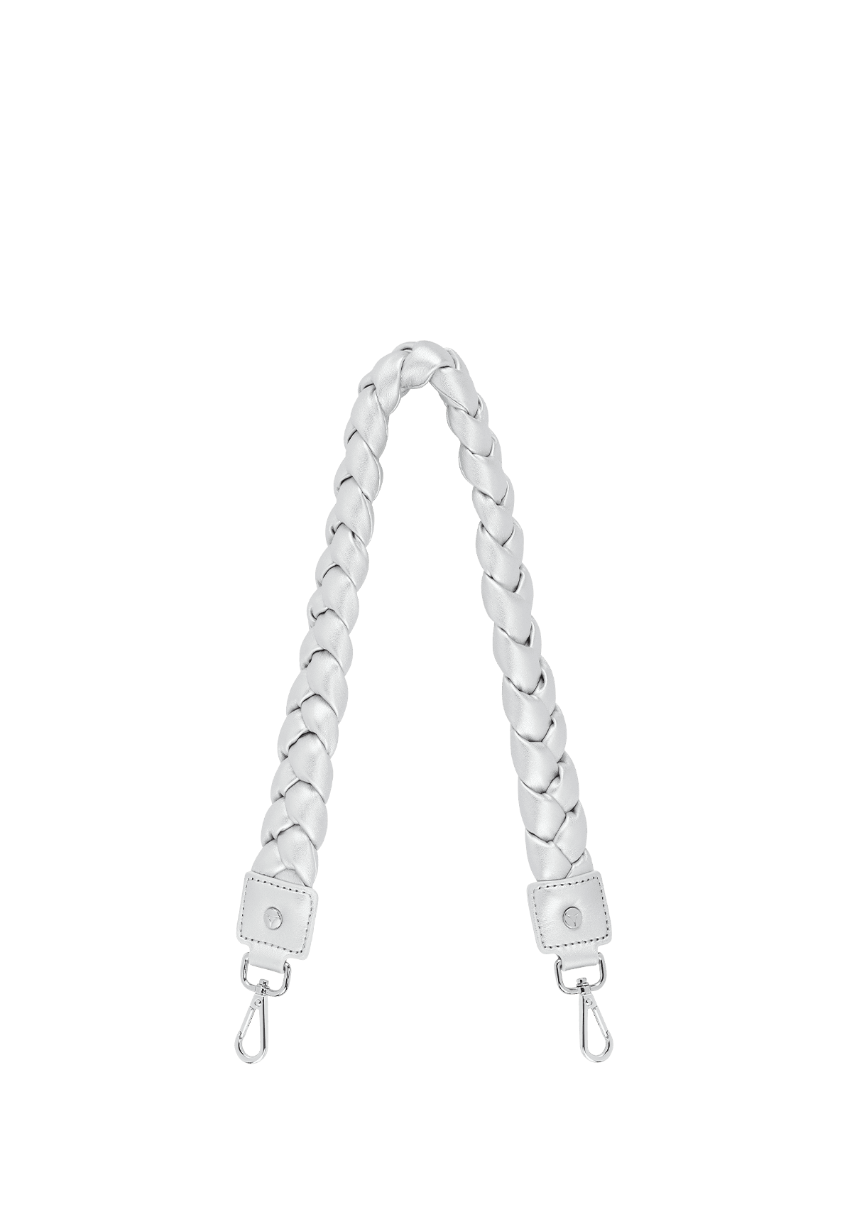 Frontalansicht auf neutralem Hintergrund des Produktes Braided Strap in der Farbe Silver