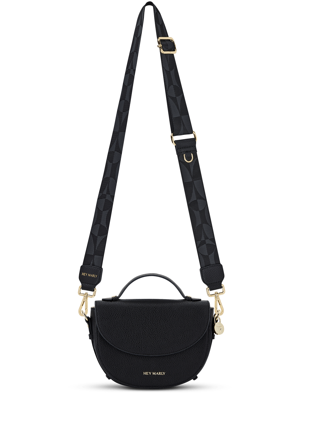 Seitenansicht auf neutralem Hintergrund des Produktes Iconic Strap in der Farbe Black-Anthracite