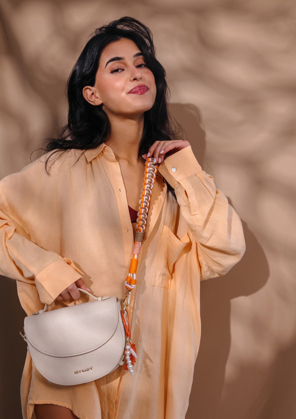 Produktabbildung auf neutralem Hintergrund des Produktes Nautic Strap in der Farbe Cognac-Orange