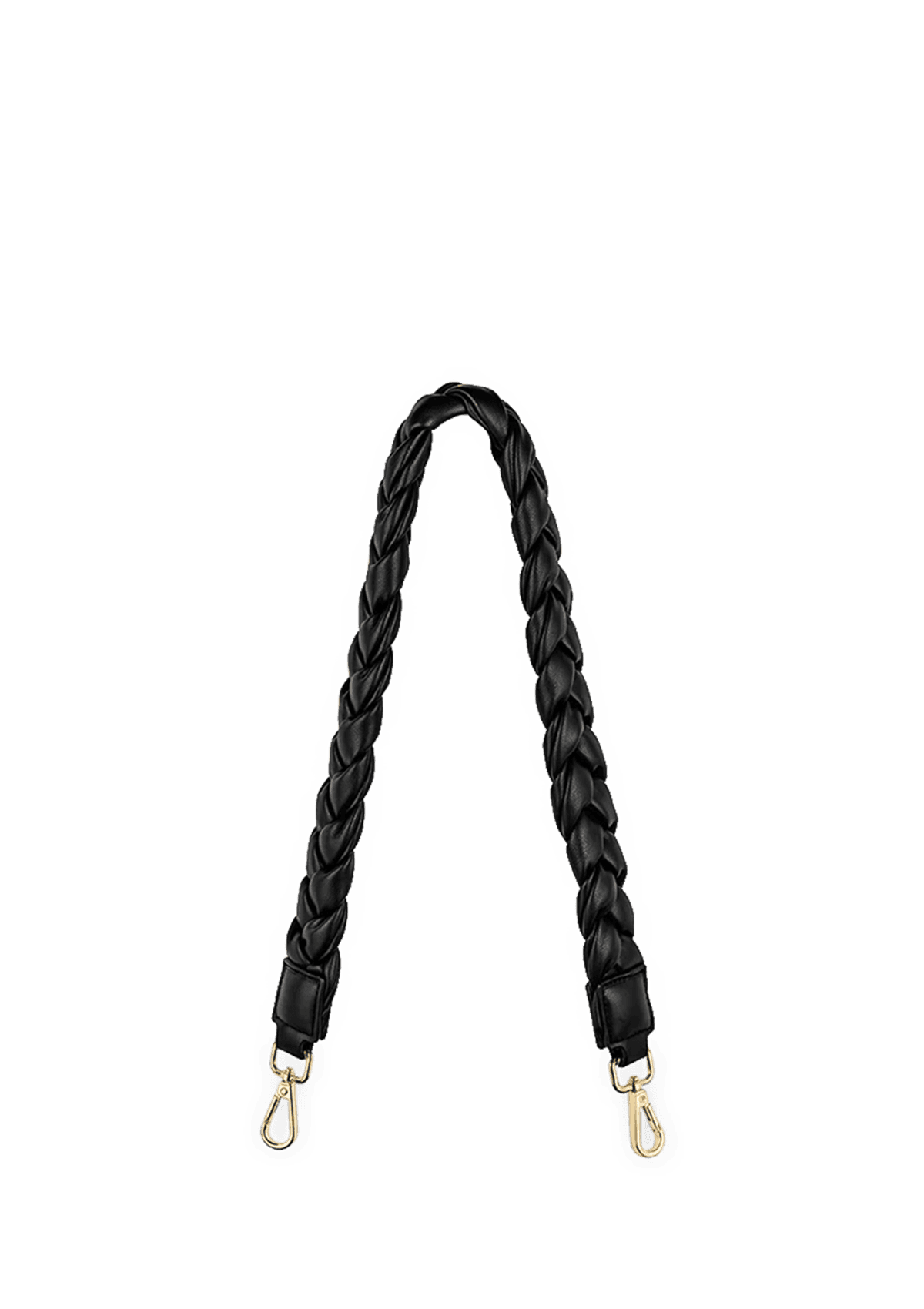 Frontalansicht auf neutralem Hintergrund des Produktes Braided Strap in der Farbe Black