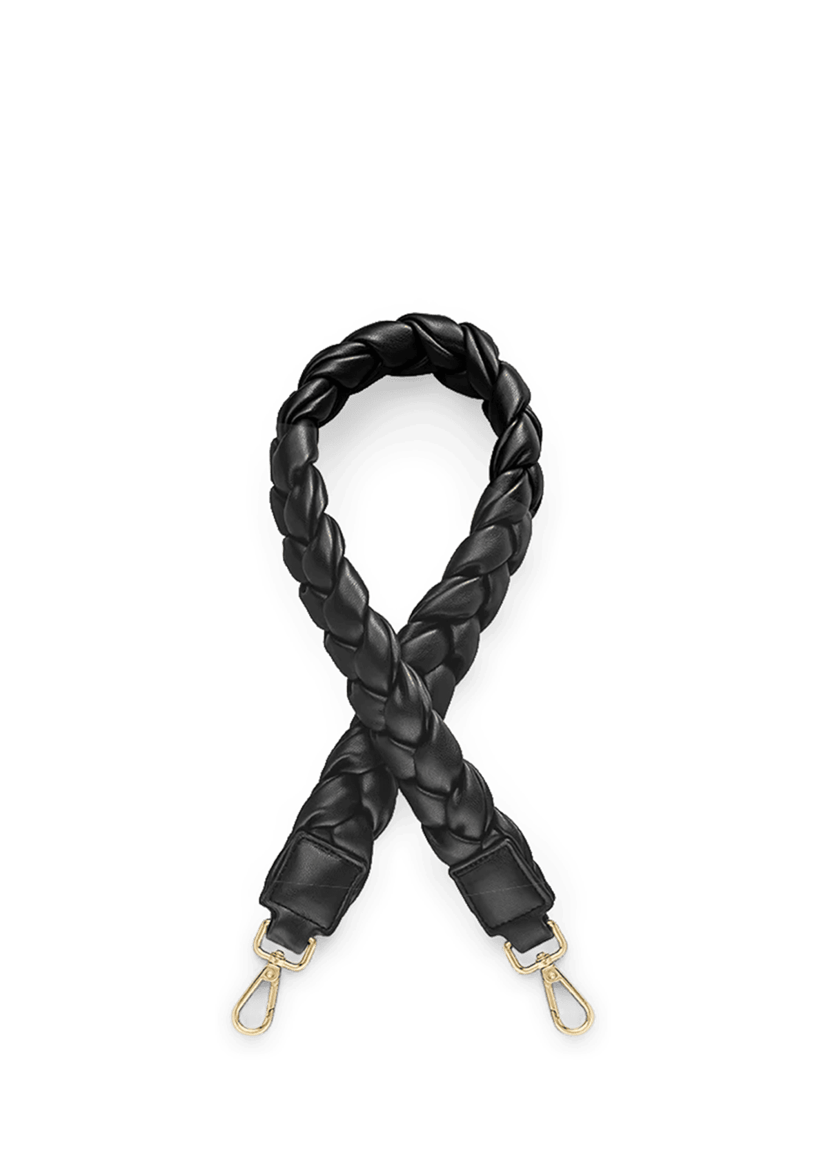 Seitenansicht auf neutralem Hintergrund des Produktes Braided Strap in der Farbe Black