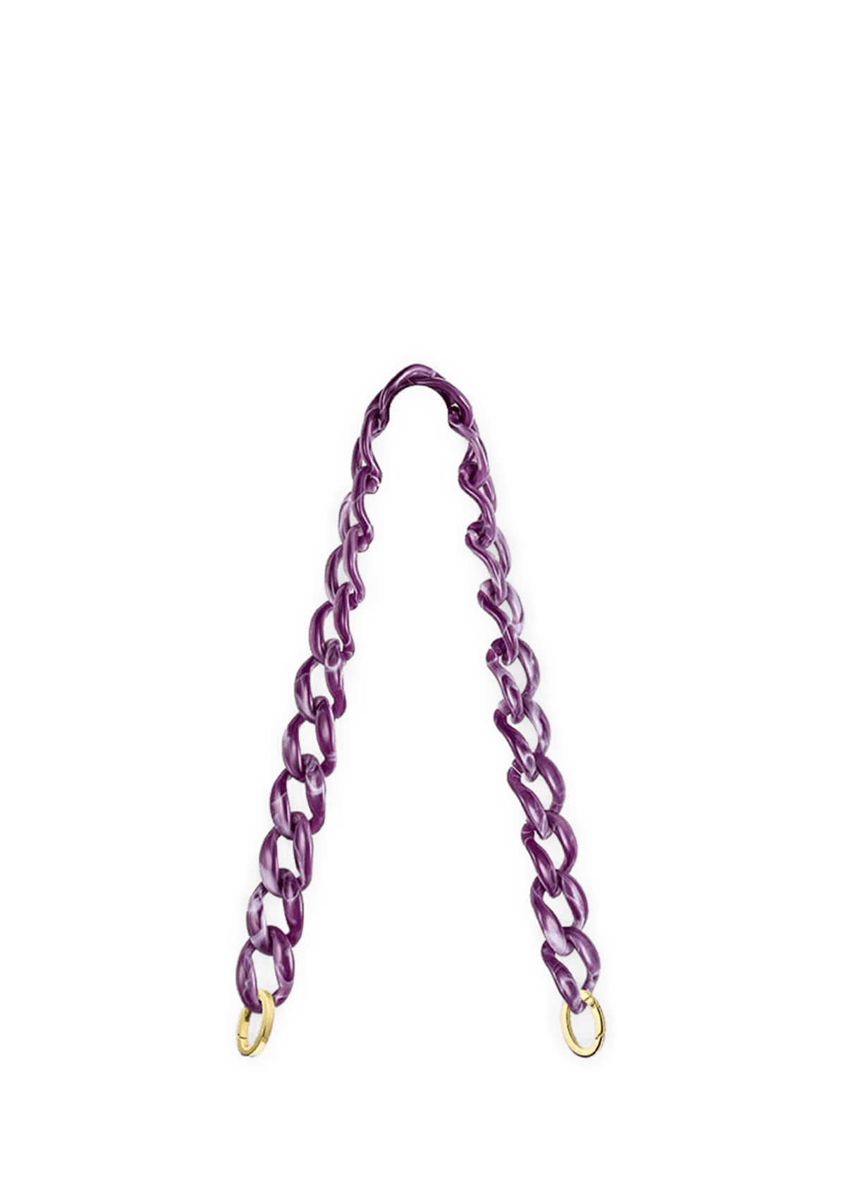 Frontalansicht auf neutralem Hintergrund des Produktes Chain Strap in der Farbe Lilac