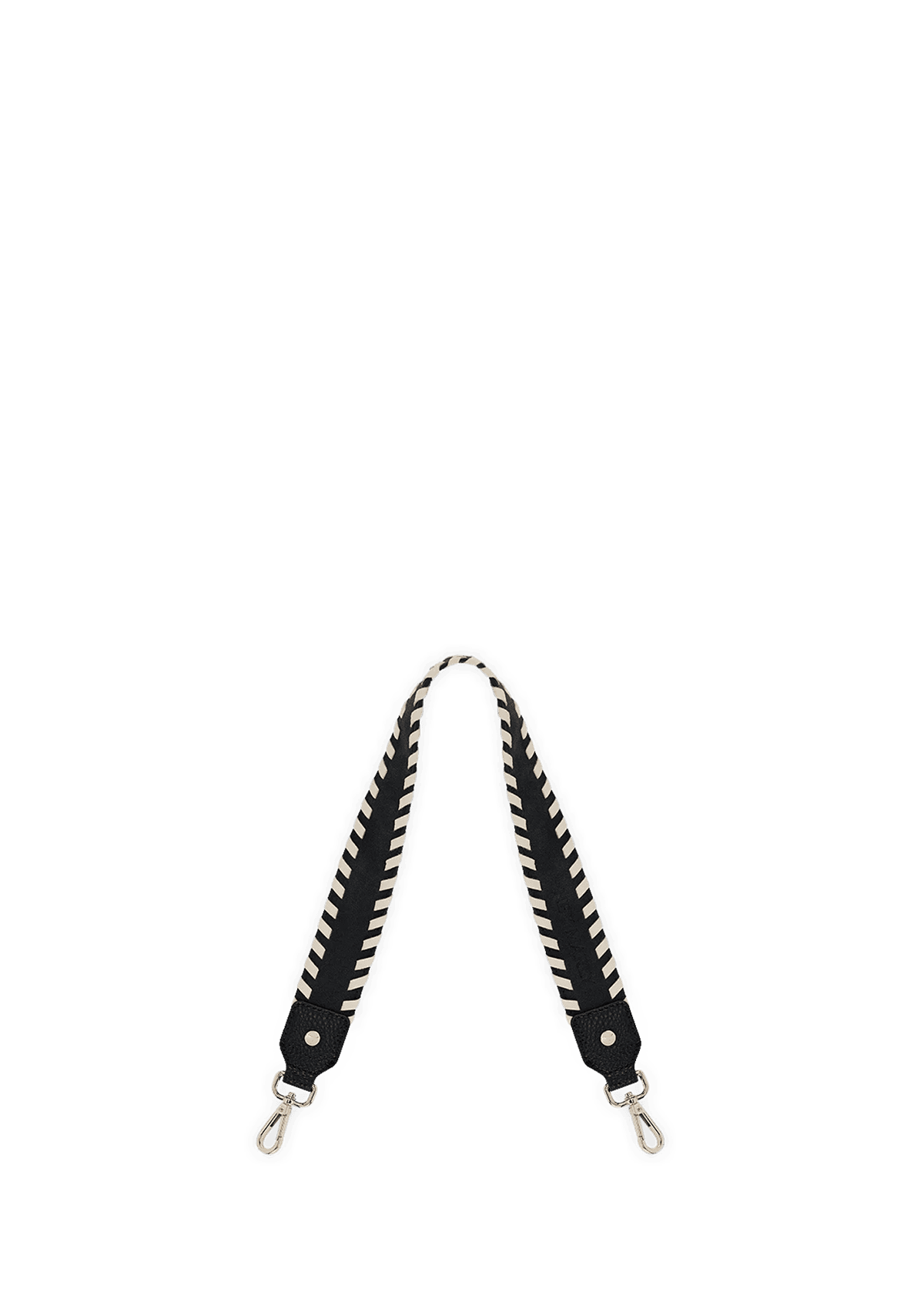 Frontalansicht auf neutralem Hintergrund des Produktes Stitching Strap in der Farbe Black