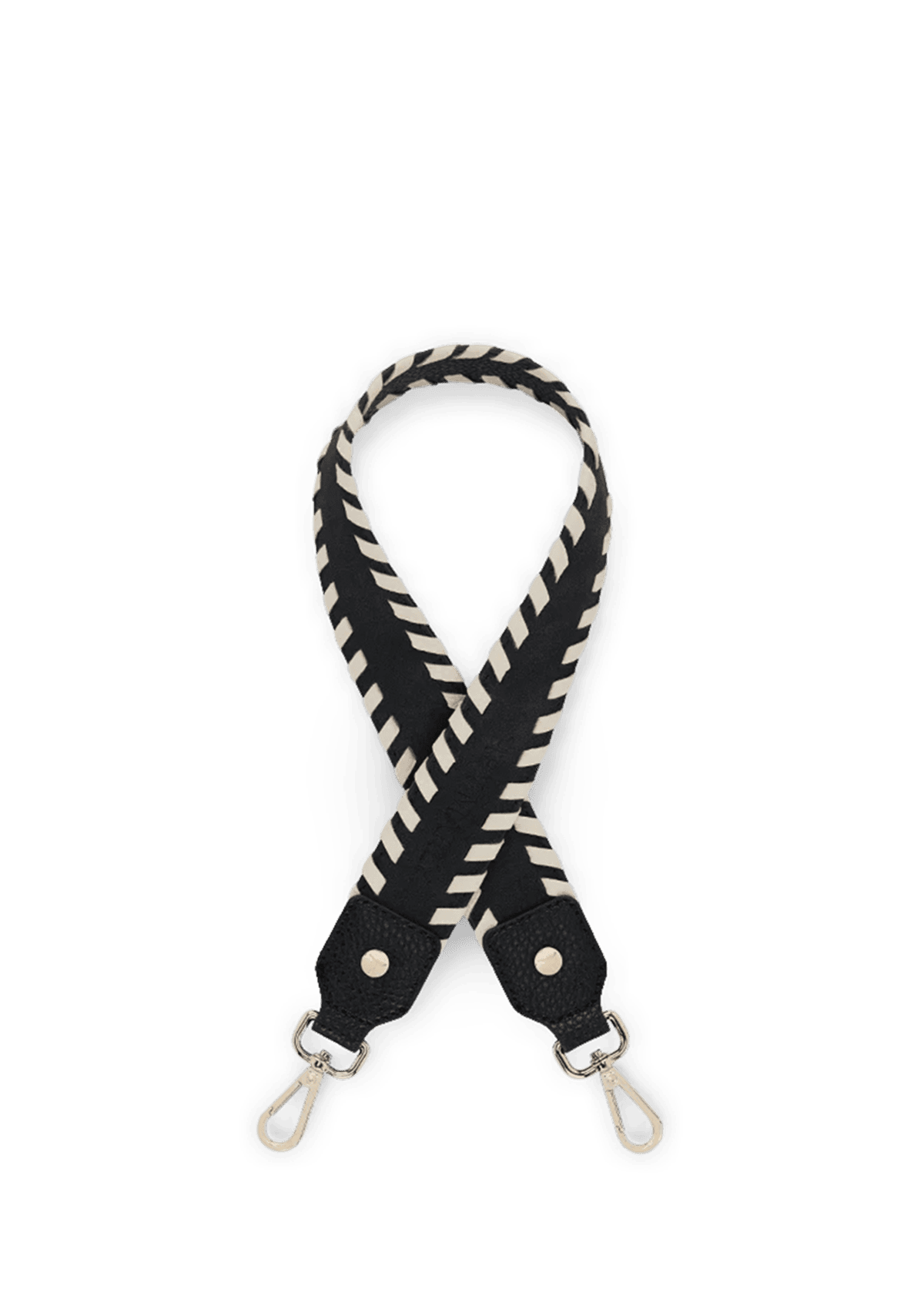 Seitenansicht auf neutralem Hintergrund des Produktes Stitching Strap in der Farbe Black