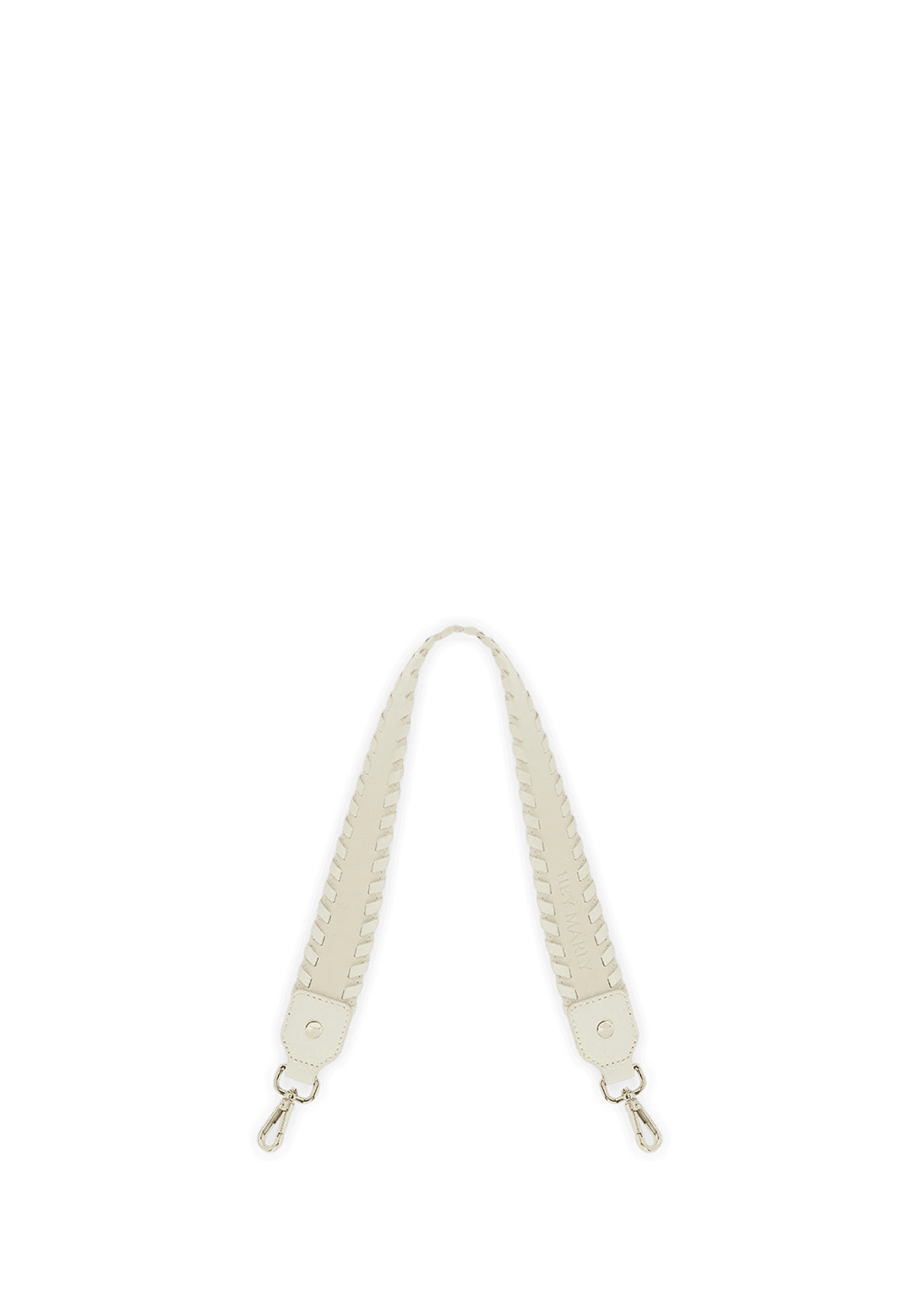 Frontalansicht auf neutralem Hintergrund des Produktes Stitching Strap in der Farbe Crema