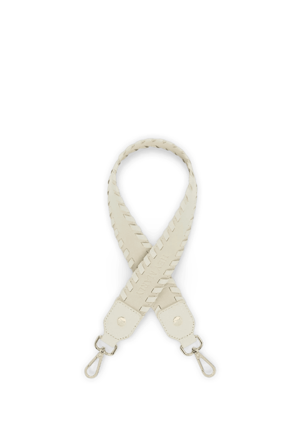 Seitenansicht auf neutralem Hintergrund des Produktes Stitching Strap in der Farbe Crema