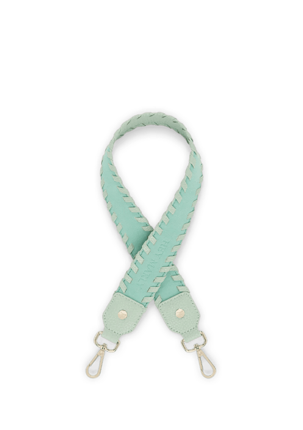Seitenansicht auf neutralem Hintergrund des Produktes Stitching Strap in der Farbe Desert Sage