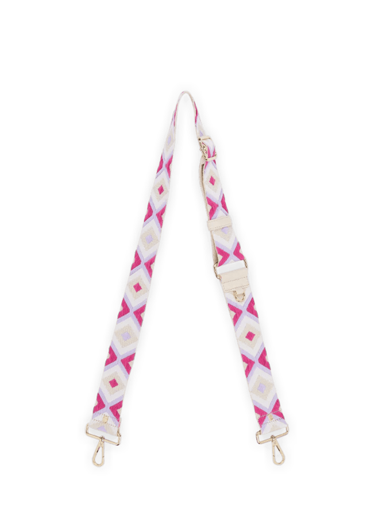 Frontalansicht auf neutralem Hintergrund des Produktes Woven Strap in der Farbe Pink