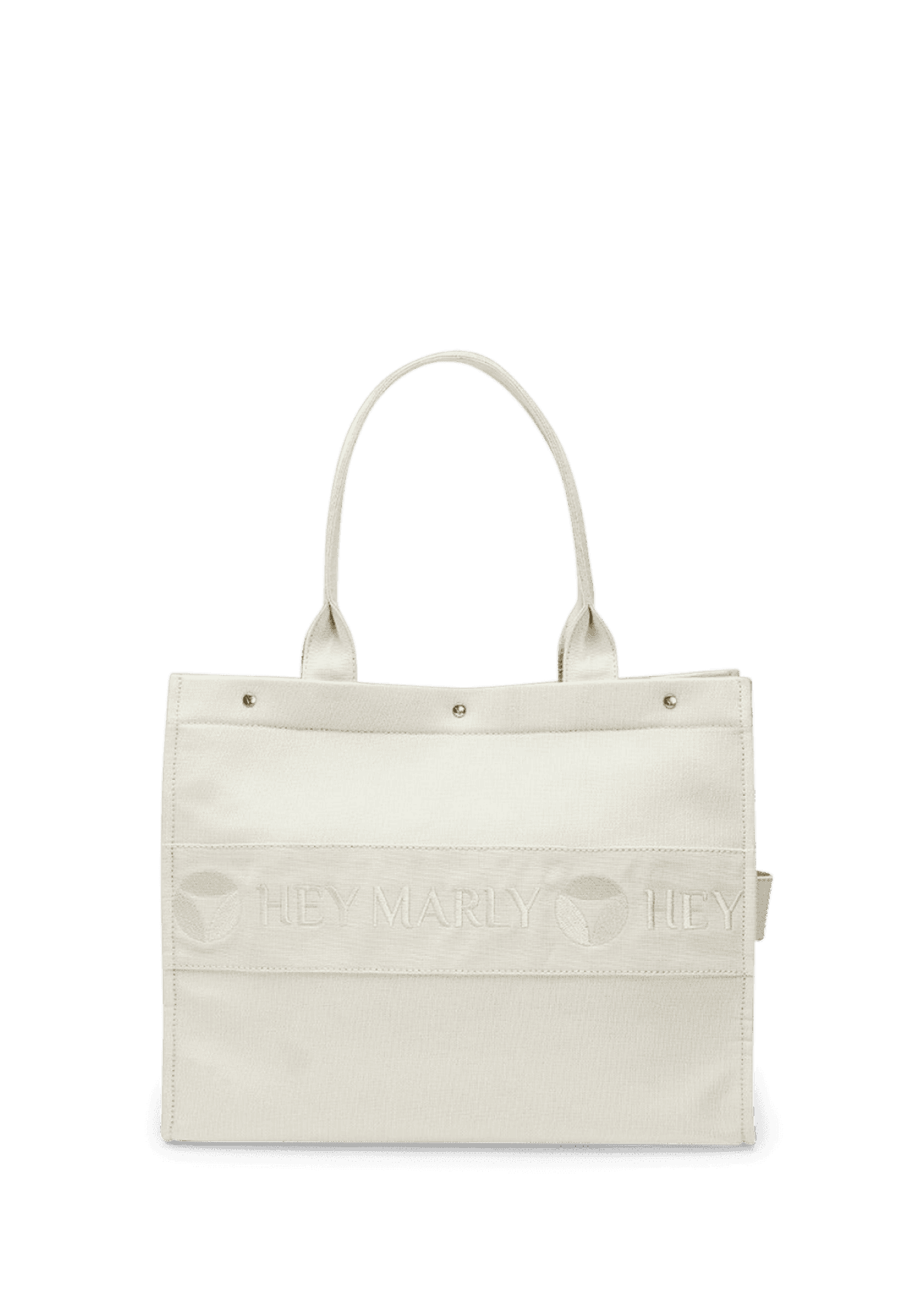 Frontalansicht auf neutralem Hintergrund des Produktes Signature Bag in der Farbe Crema