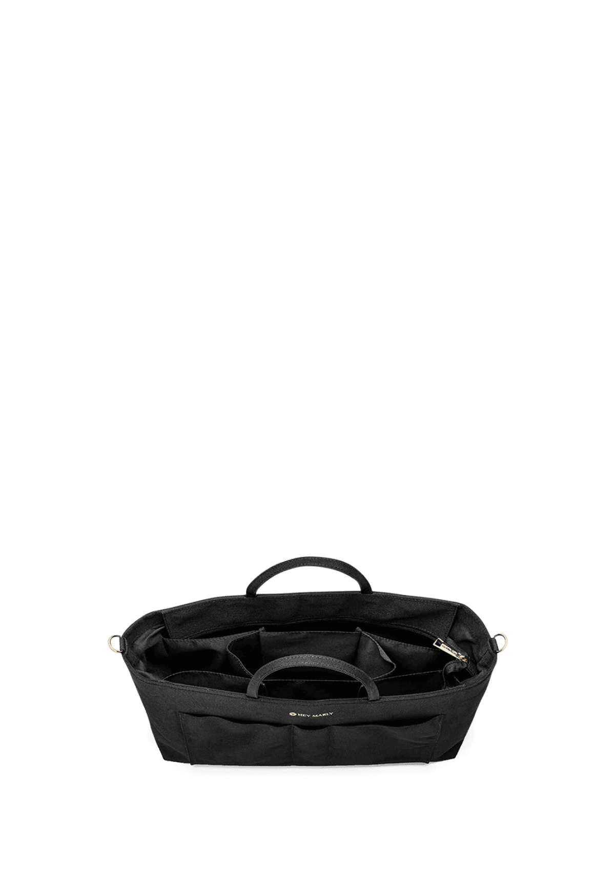 Seitenansicht auf neutralem Hintergrund des Produktes Bag Organiser in der Farbe Black