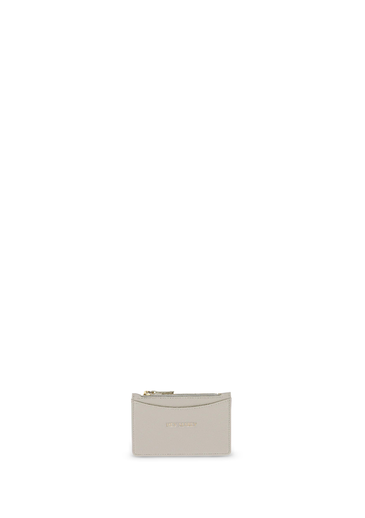 Frontalansicht auf neutralem Hintergrund des Produktes Card Coin Wallet in der Farbe Greige