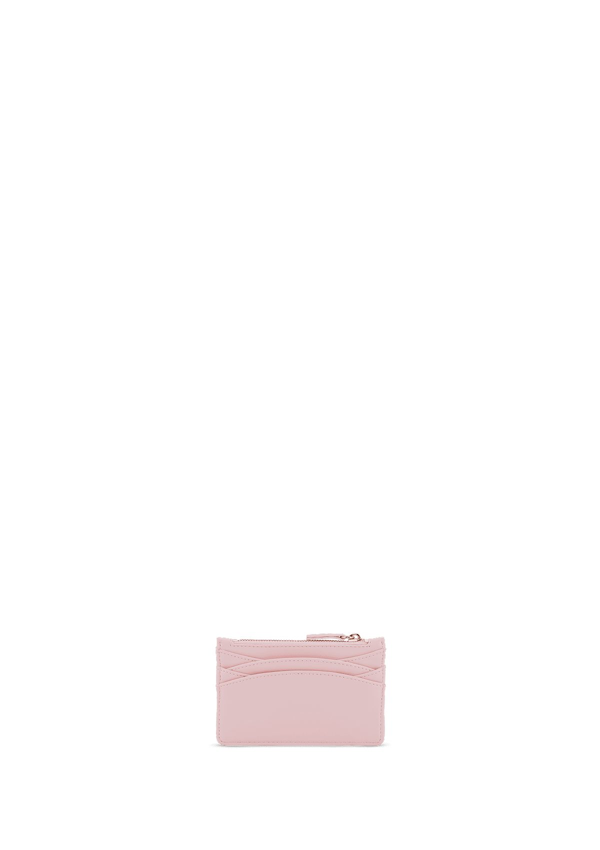 Seitenansicht auf neutralem Hintergrund des Produktes Card Coin Wallet in der Farbe Rose Light