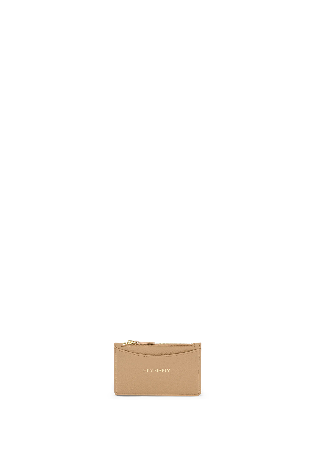 Frontalansicht auf neutralem Hintergrund des Produktes Card Coin Wallet in der Farbe Sand