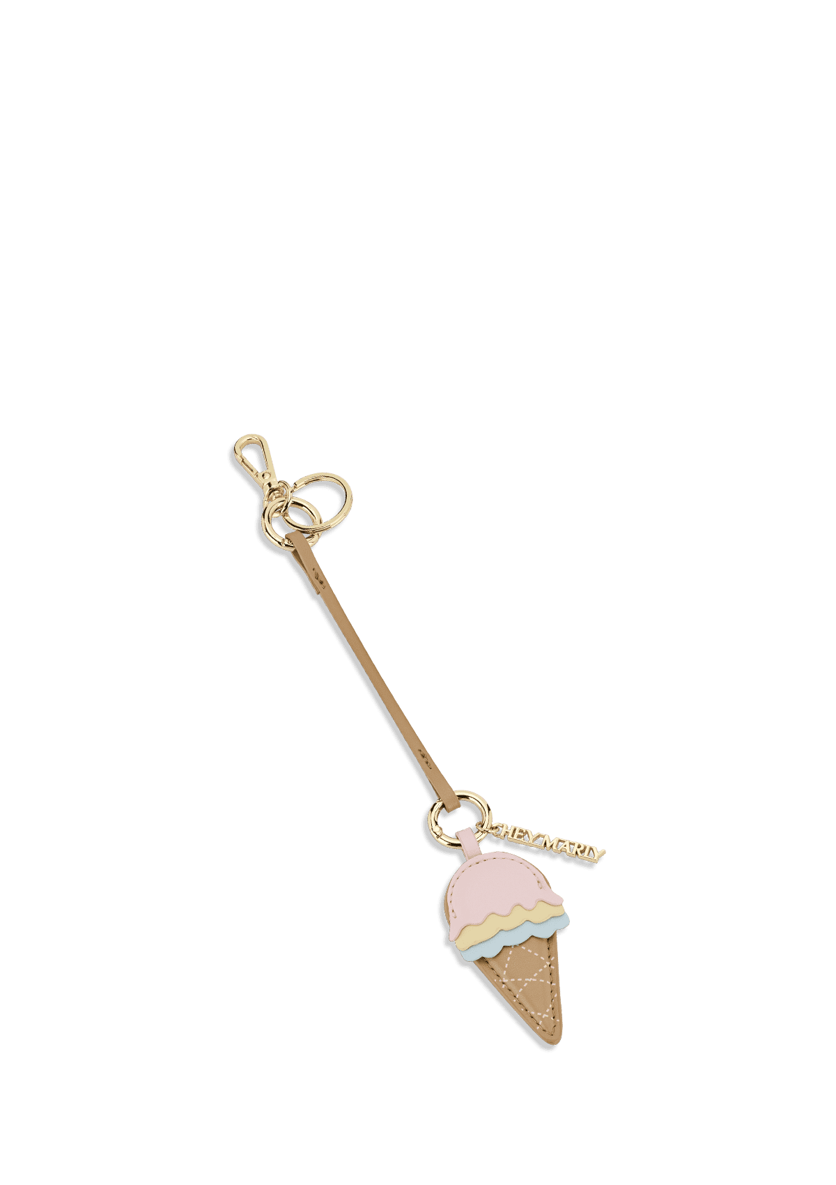 Frontalansicht auf neutralem Hintergrund des Produktes Ice Cream Charm in der Farbe Sand