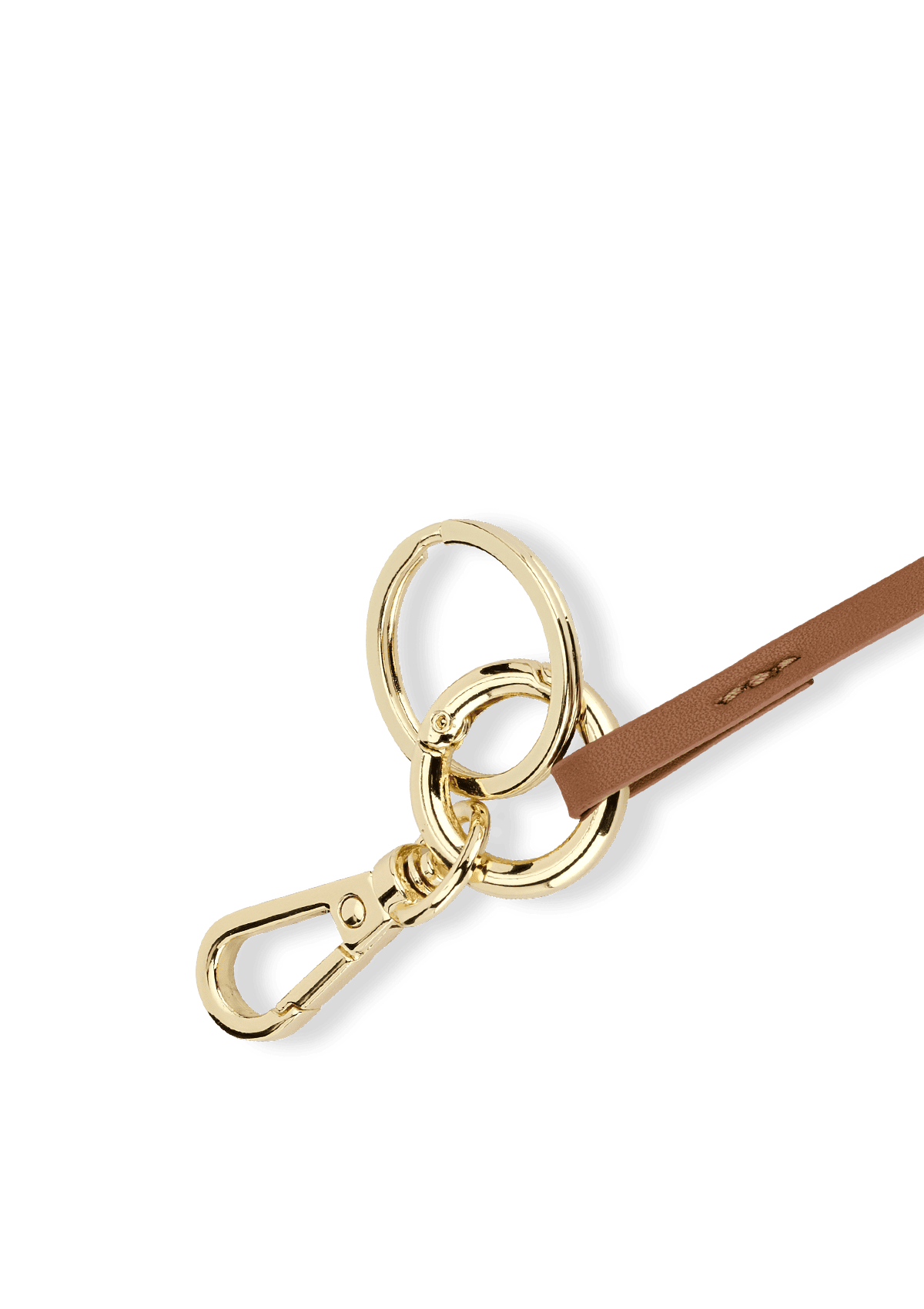 Seitenansicht auf neutralem Hintergrund des Produktes Croissant Charm in der Farbe Sand