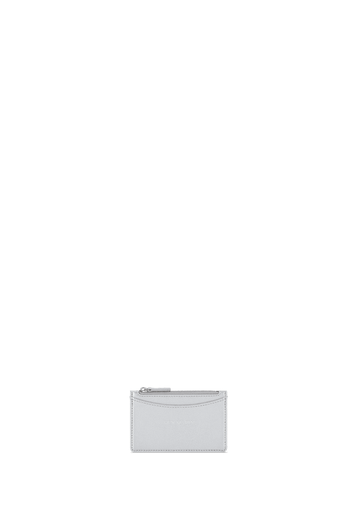 Frontalansicht auf neutralem Hintergrund des Produktes Card Coin Wallet in der Farbe Silver