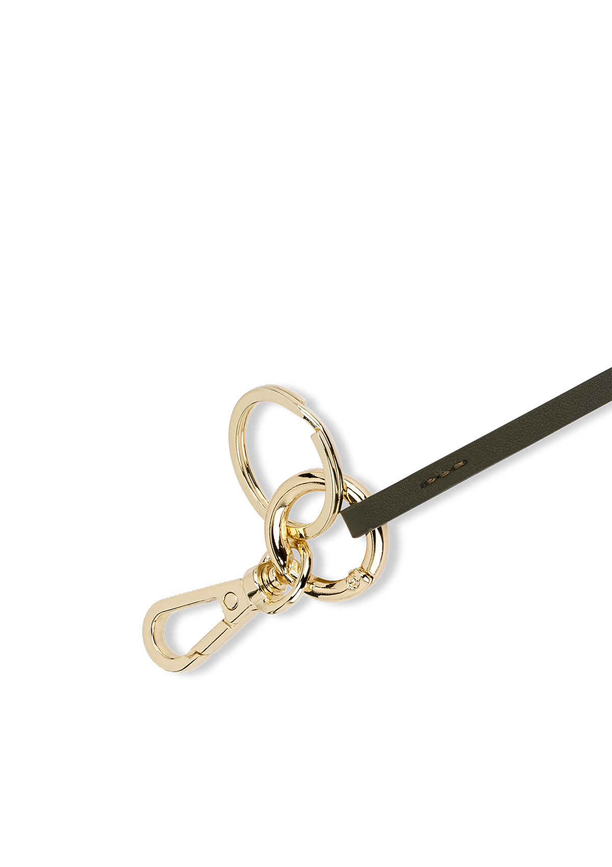 Seitenansicht auf neutralem Hintergrund des Produktes Clover Charm in der Farbe Forest