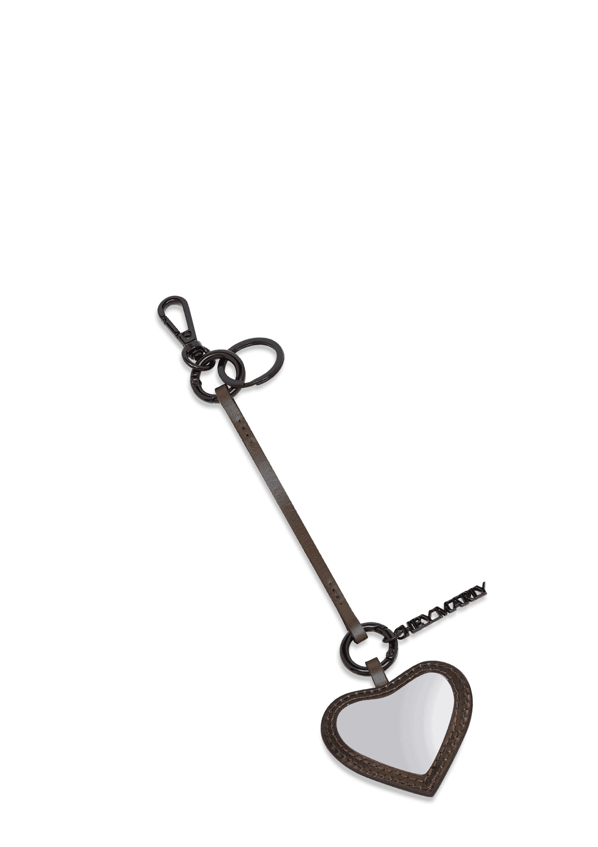 Seitenansicht auf neutralem Hintergrund des Produktes Mirror Charm in der Farbe Coffee