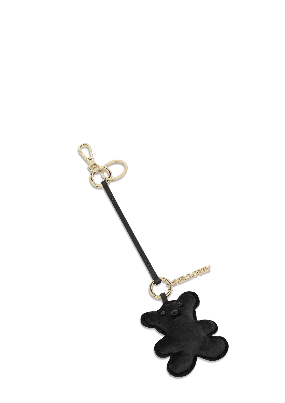 Frontalansicht auf neutralem Hintergrund des Produktes Soft Teddy Charm in der Farbe Black