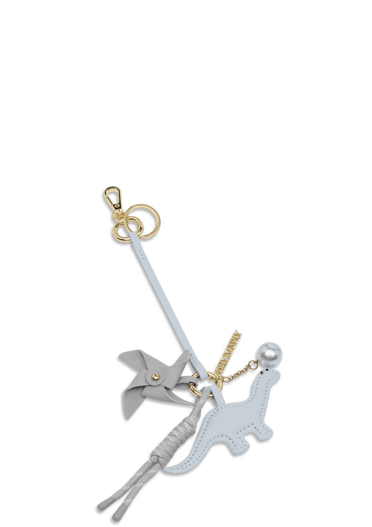 Produktabbildung auf neutralem Hintergrund des Produktes Dino Charm in der Farbe Grey