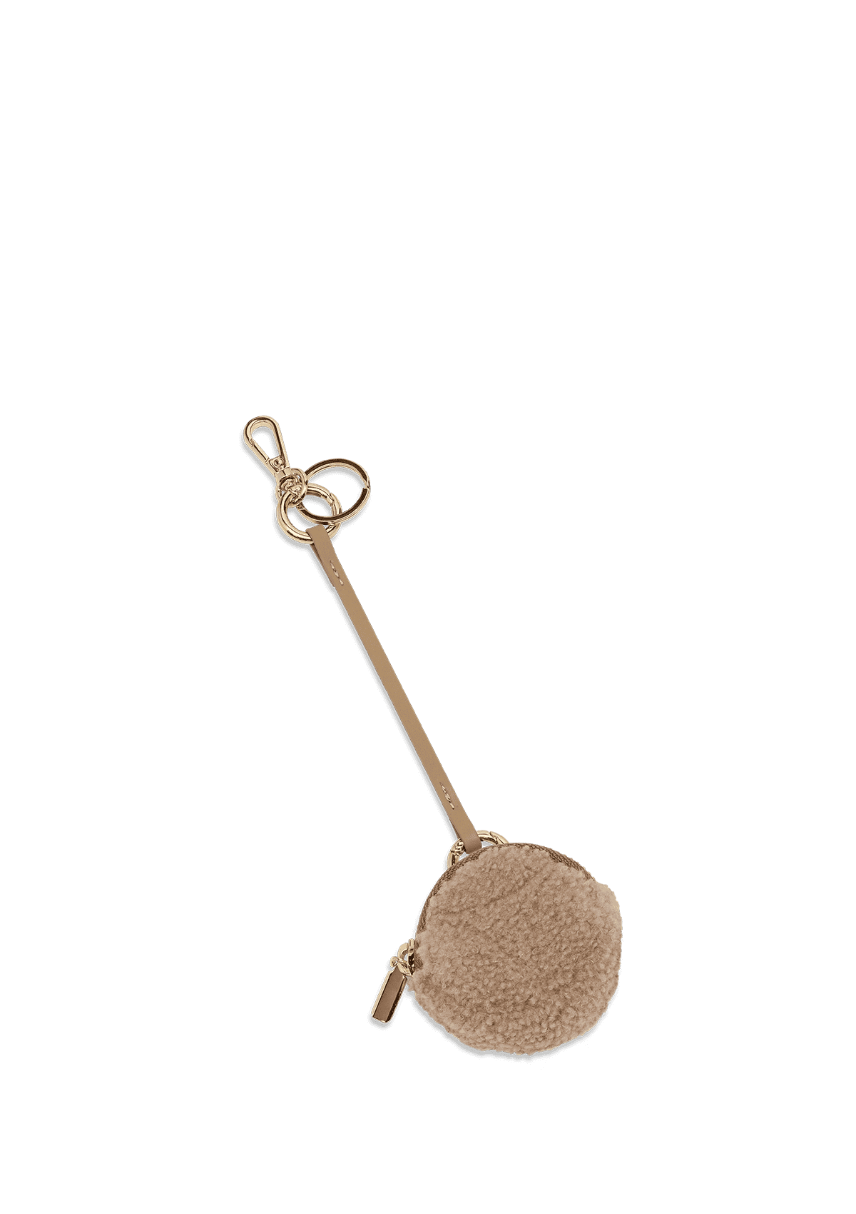 Produktabbildung auf neutralem Hintergrund des Produktes Teddy Pouch Charm in der Farbe Mocha