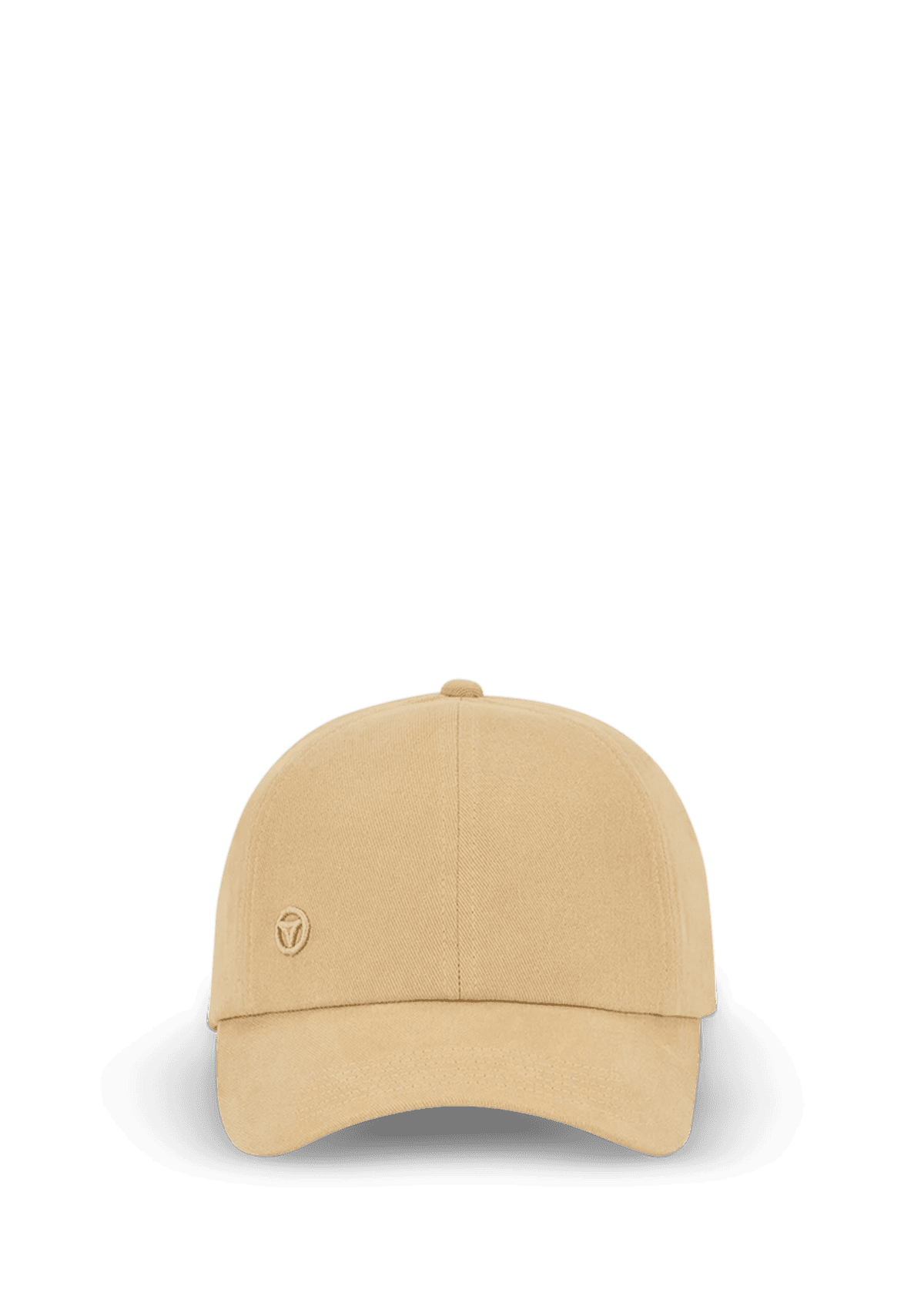 Frontalansicht auf neutralem Hintergrund des Produktes Signature Cap in der Farbe Sand